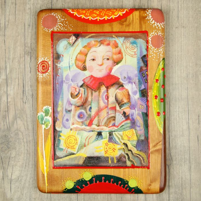 Панно декоративное "Ангел. Воздушный змей" 20х30 см