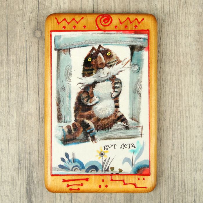 Панно декоративное "Кот лета" 15х25 см