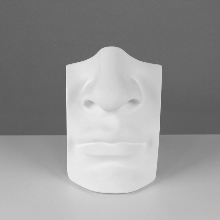 Гипсовая фигура, нос с губами Давида «Мастерская Экорше», 16 х 11 х 25 см