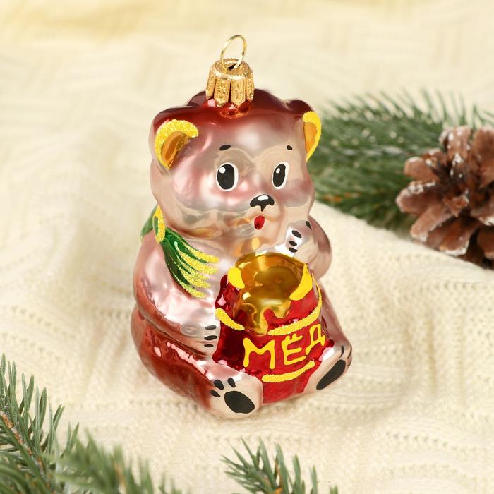 Ёлочная игрушка "Мишка с мёдом"