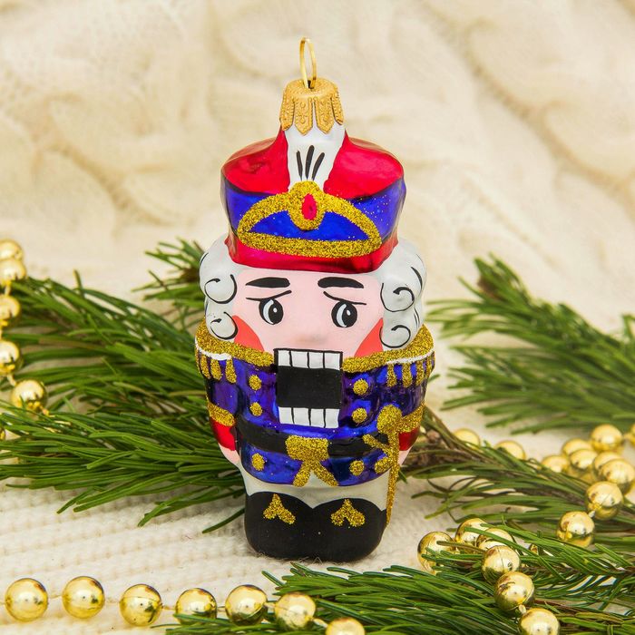 Ёлочная игрушка "Щелкунчик" синий мундир