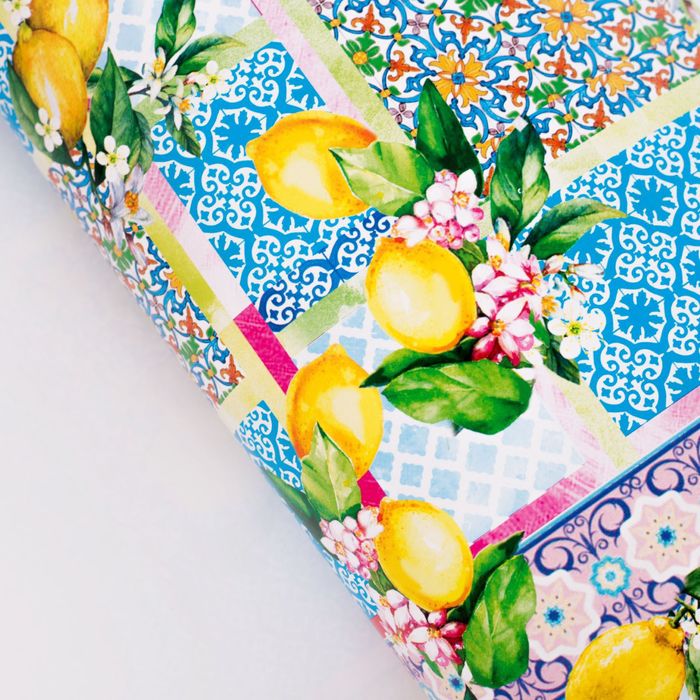 Бумага упаковочная глянцевая "Лимонное настроение", 70 х 100 см