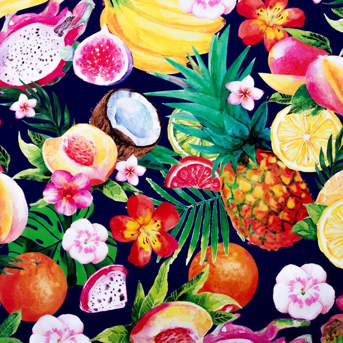 Бумага упаковочная глянцевая "Сочные фрукты", 70 х 100 см