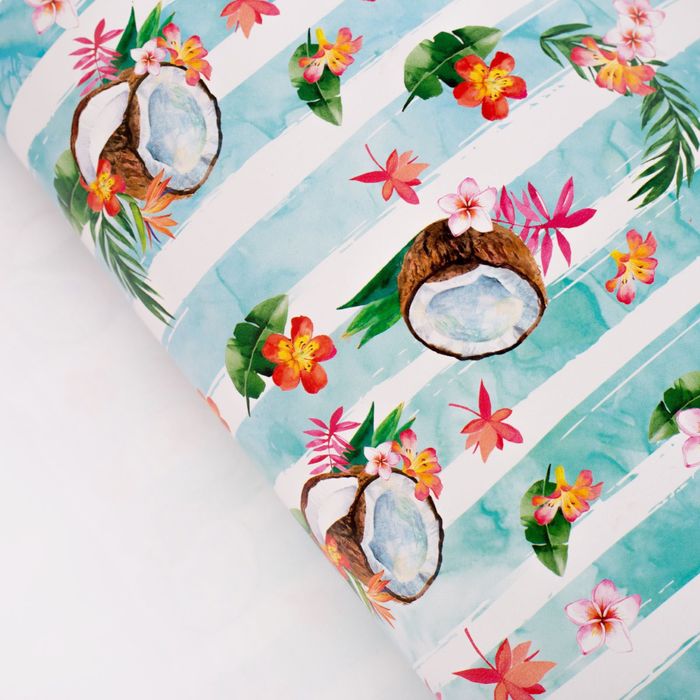 Бумага упаковочная глянцевая "Райское наслаждение", 70 х 100 см