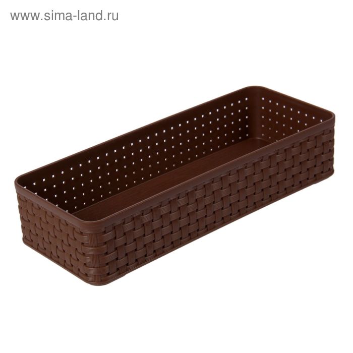 Органайзер для столовых приборов, 24×9,5×5 см, цвет коричневый