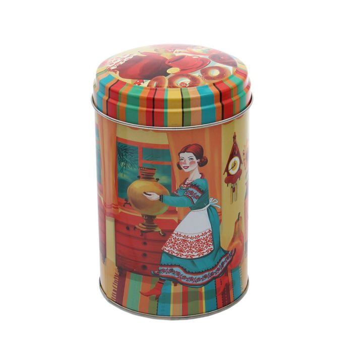 Банка для сыпучих продуктов 1,1 л "Бублики" круглая, d=9,9 см, h=14,5