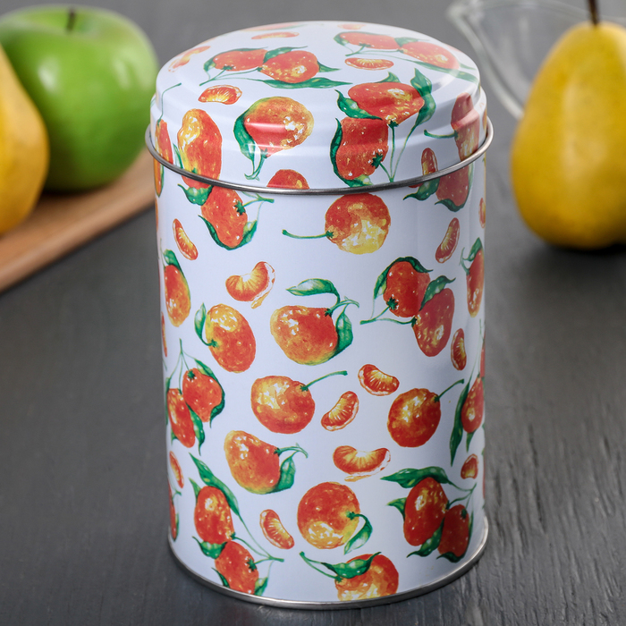 Банка для сыпучих продуктов 1,1 л "Сочный микс" круглая, d=9,9 см, h=14,5 см, рисунок МИКС