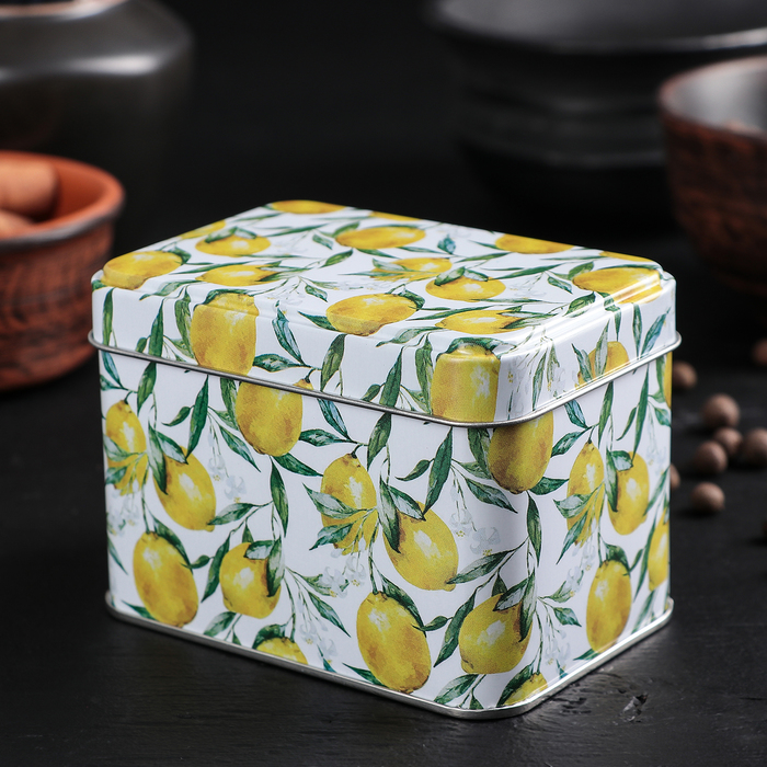 Банка для сыпучих продуктов 400 мл "Сочный микс", прямоугольная, 6,7х9,8 см, h=6,9 см, рисунок МИКС