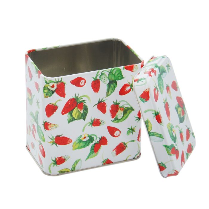 Банка для сыпучих продуктов 600 мл "Сочный микс", прямоугольная, 6,7х9,8 см, h=9,8 см, рисунок МИКС