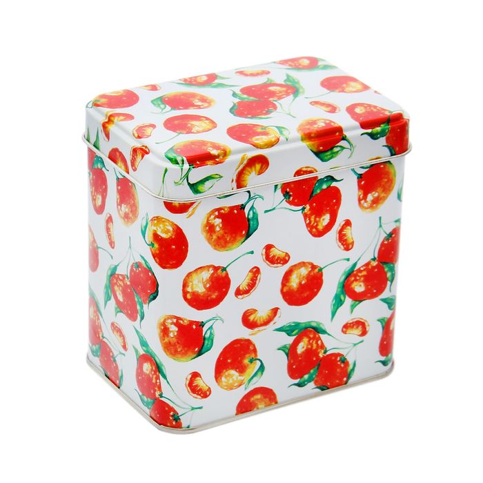 Банка для сыпучих продуктов 600 мл "Сочный микс", прямоугольная, 6,7х9,8 см, h=9,8 см, рисунок МИКС