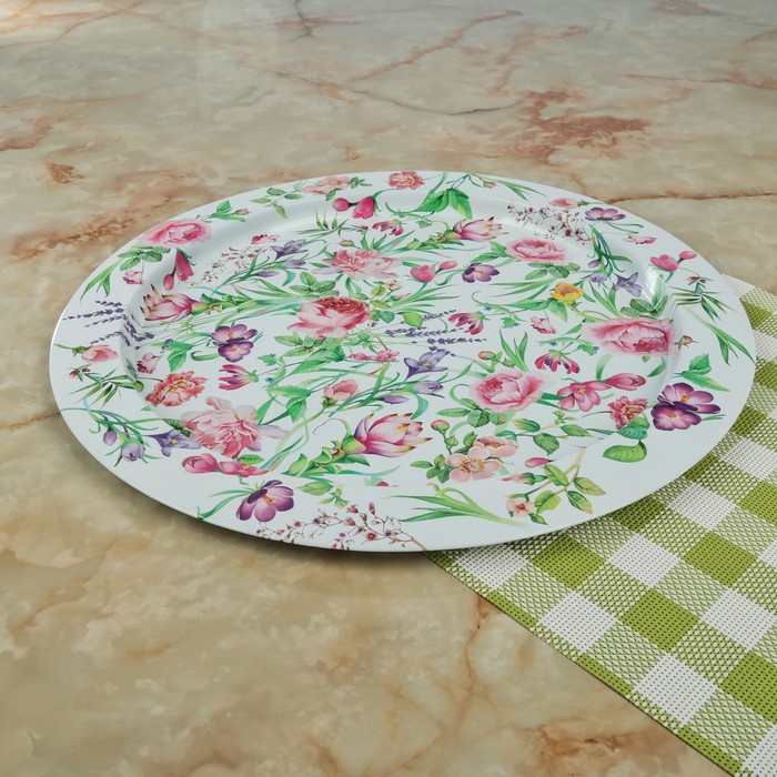 Поднос круглый 37,9 см "Прованс", МИКС