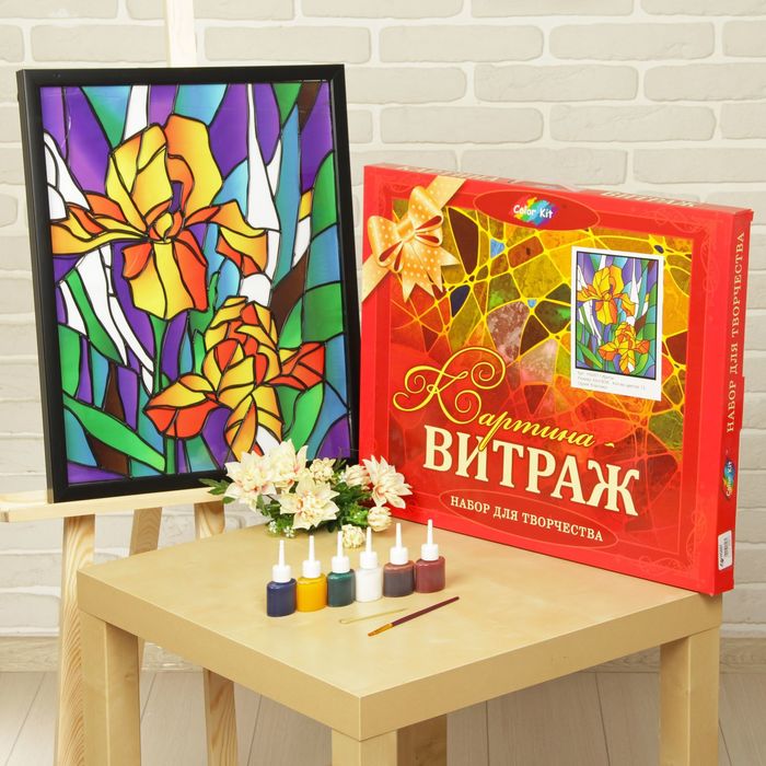 Картина-витраж "Ирисы"