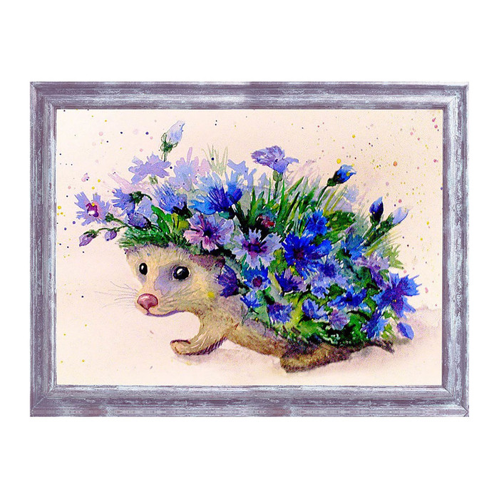 Картина из пайеток "Цветочный ёж"