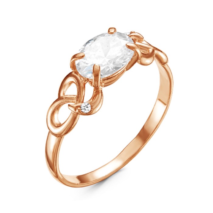 Кольцо "Камушек", позолота, 18 размер