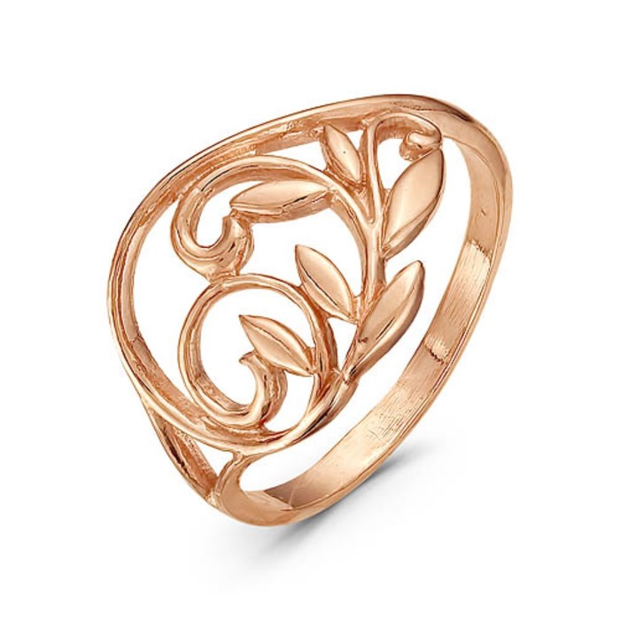 Кольцо "Листопад", позолота, 17.5 размер