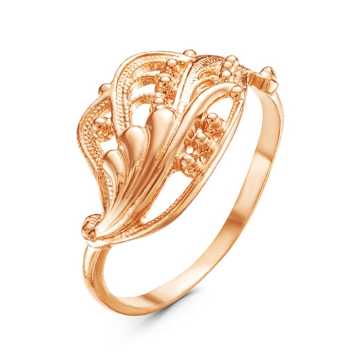 Кольцо "Ветер", позолота, 16.5 размер