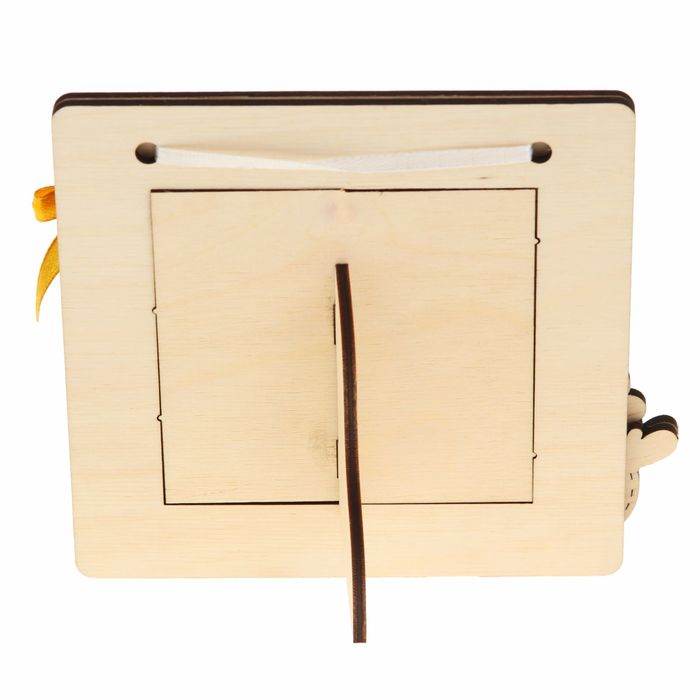 Фоторамка "Новым годом" со снеговиком коричневый-белый (набор 2 детали) 12х12 см