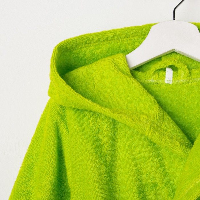 Халат махровый детский, размер 32, цвет салатовый, 340 г/м2 хл.100% с AIRO