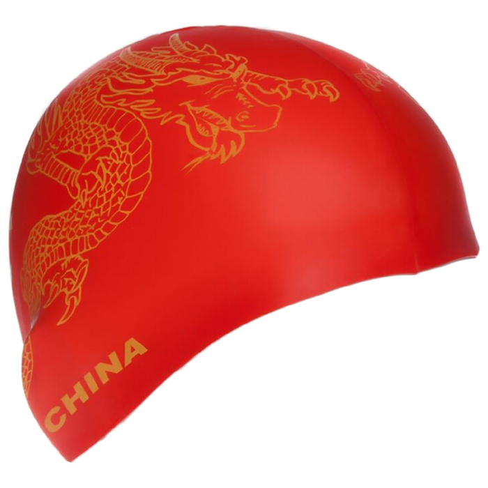 Шапочка для плавания CHINA, цвет красный