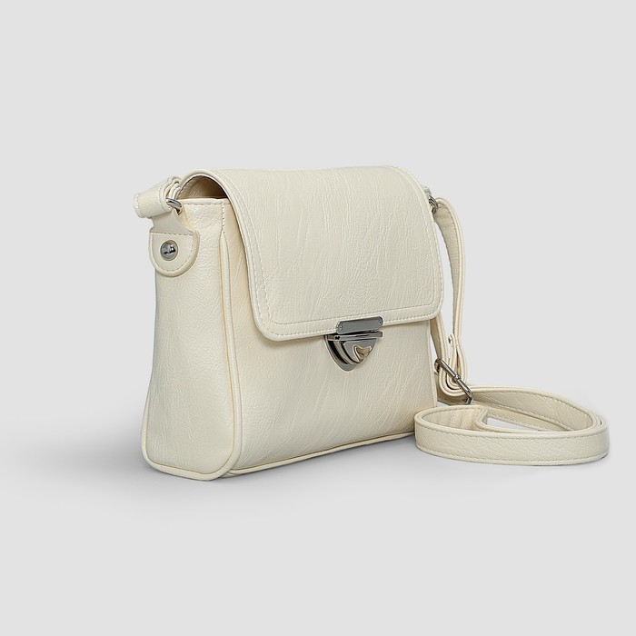 Сумка женская на молнии, 1 отдел, наружный карман, цвет молочный