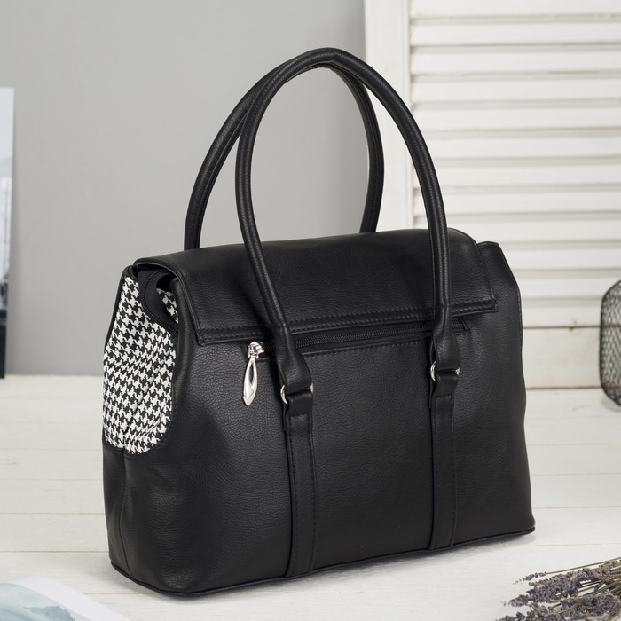 Сумка женская на молнии, 1 отдел, наружный карман, цвет чёрный