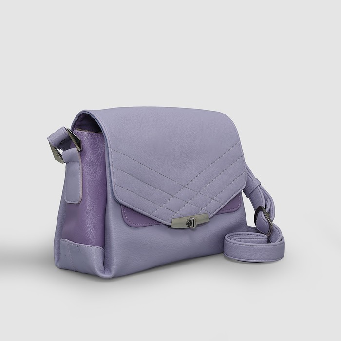Сумка женская на клапане, 1 отдел с перегородкой, регулируемый ремень, цвет сиреневый