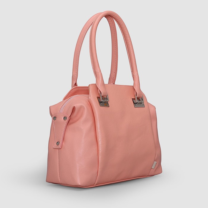 Сумка женская на молнии, 1 отдел, 3 наружных кармана, цвет розовый