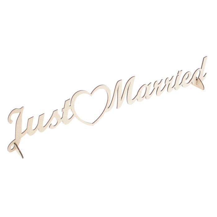 Декоративная надпись для творчества "Just Married" с сердцем, МДФ, 48х8,5 см