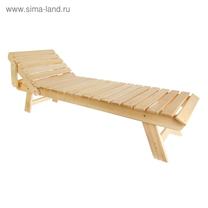 Шезлонг - лежак с регулируемым подголовником, 200×55×44,5см, из липы, Добропаров