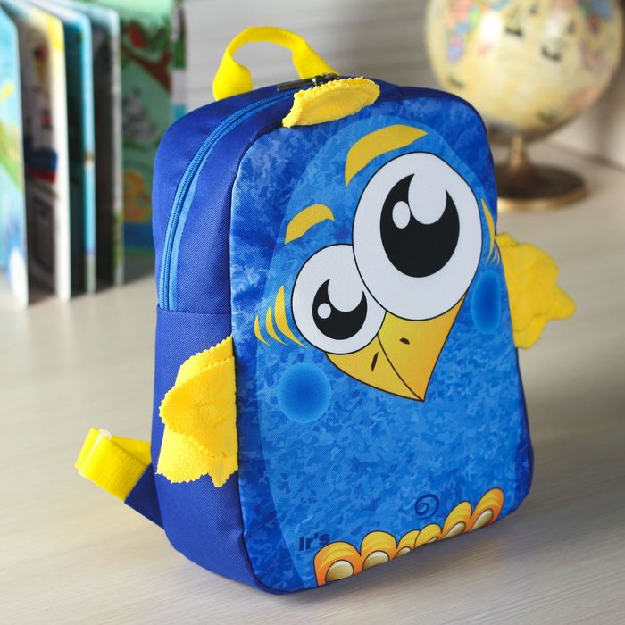Рюкзак детский "Птичка" на молнии, 2 отдела, цвет синий