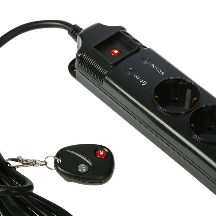 Сетевой фильтр "Energenie" SPG-RM V2, 5 розеток, 1.8 м, c пультом д/у, черный