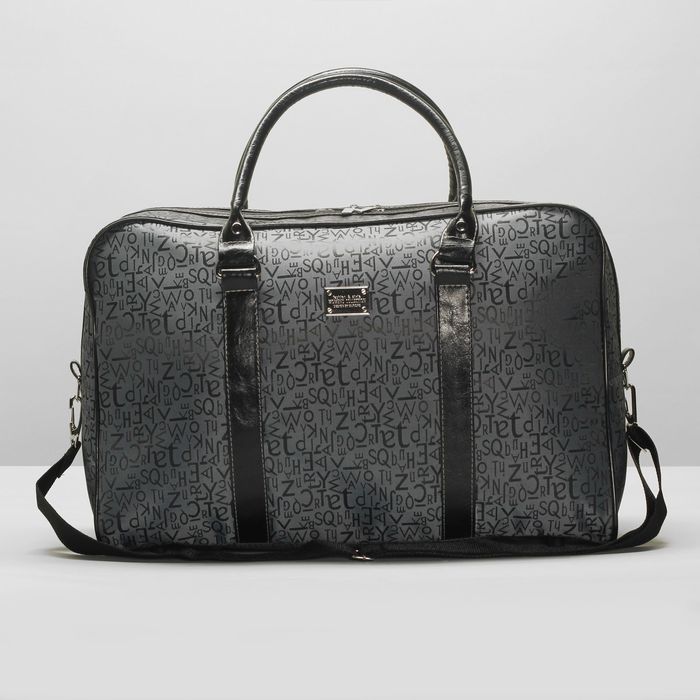 Сумка дорожная «Буквы», отдел на молнии, наружный карман, ремень, цвет серый