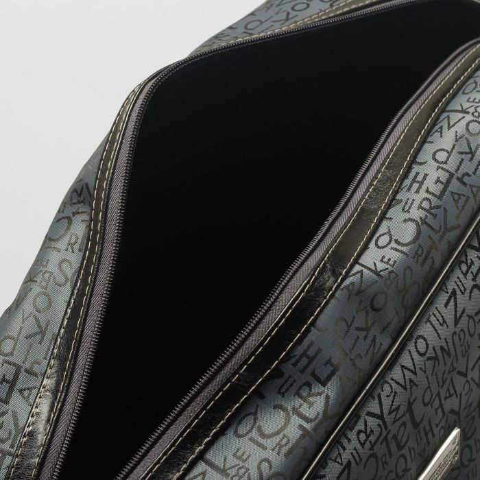 Сумка дорожная «Буквы», отдел на молнии, наружный карман, ремень, цвет серый