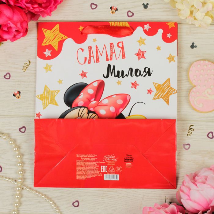 Пакет ламинированный вертикальный "Для самой яркой звездочки!", Минни Маус, 23 х 27 х 11.5 см