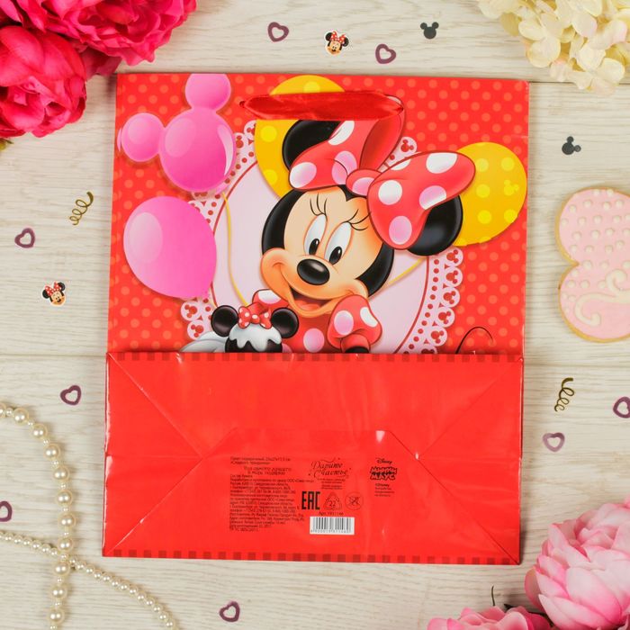 Пакет ламинированный вертикальный "Сладкого праздника", Минни Маус, 18 х 23 х 10 см