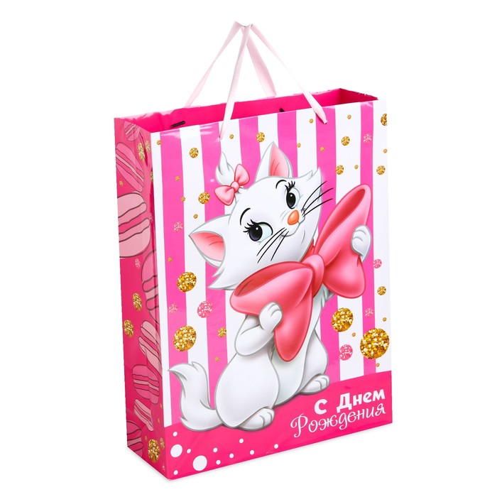 Пакет ламинированный вертикальный "С Днем рождения", Коты аристократы, 23 х 27 х 11.5 см