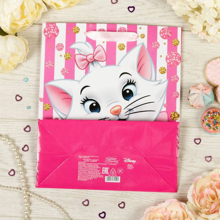 Пакет ламинированный вертикальный "С Днем рождения", Коты аристократы, 23 х 27 х 11.5 см