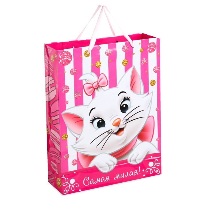 Пакет ламинированный вертикальный "С Днем рождения", Коты аристократы, 31 х 40 х 11 см