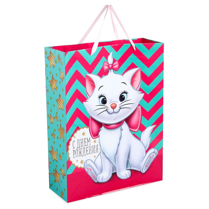 Пакет ламинированный вертикальный "Милой девочке в день рождения", Коты аристократы, 18 х 23 х 10 см