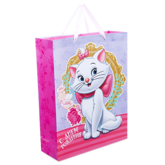 Пакет ламинированный вертикальный "С Днем рождения, красавица!", Коты аристократы, 31 х 40 х 11 см