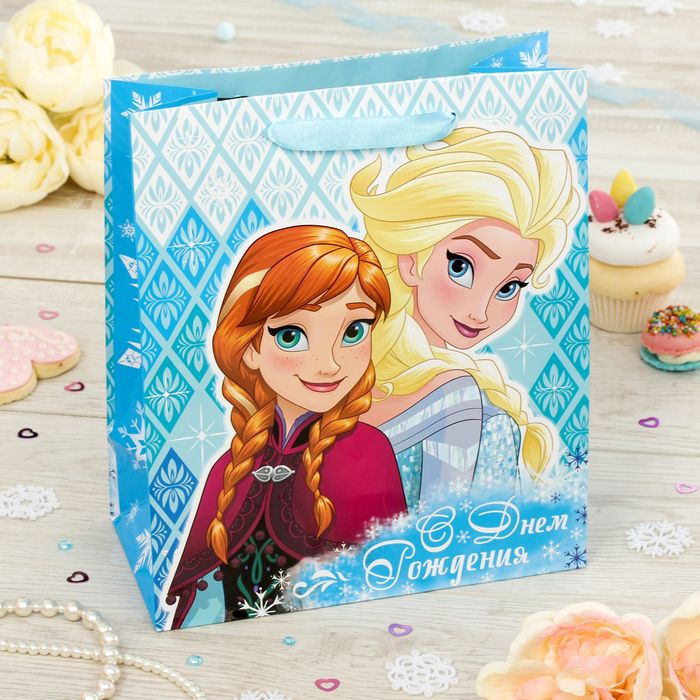 Пакет ламинированный вертикальный "С Днем рождения", Холодное сердце, 31 х 40 х 11 см