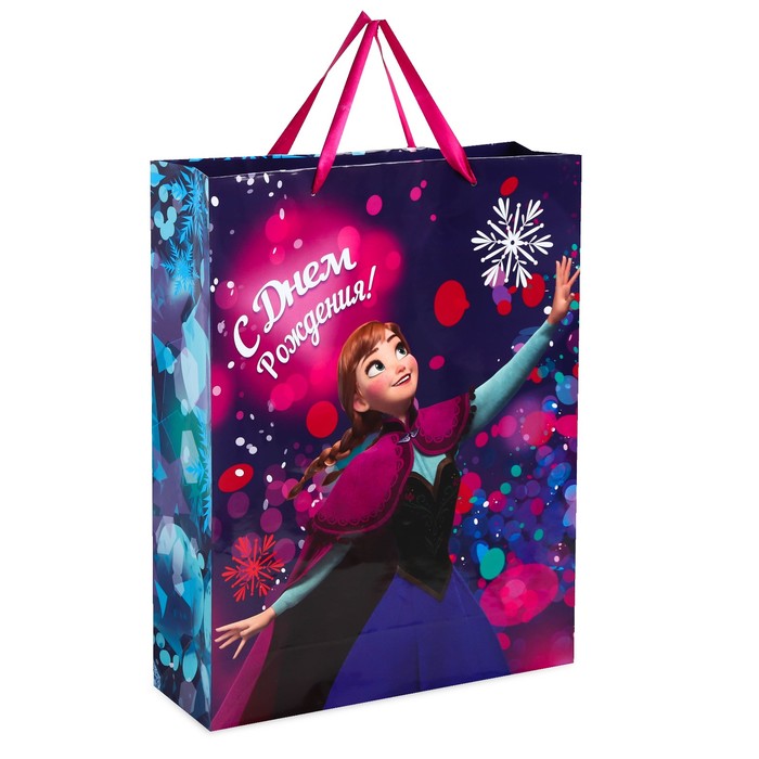 Пакет ламинированный вертикальный "С Днем рождения!", Холодное сердце, 18 х 23 х 10 см