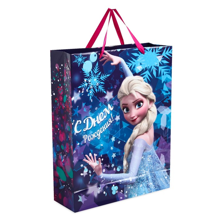 Пакет ламинированный вертикальный "С Днем рождения!", Холодное сердце, 23 х 27 х 11.5 см