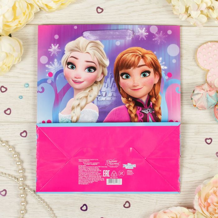 Пакет ламинированный вертикальный "В День рождения", Холодное сердце, 31 х 40 х 11 см