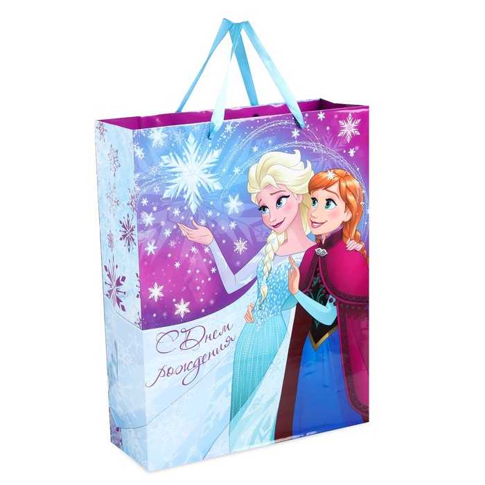 Пакет ламинированный вертикальный "Волшебного дня рождения!", Холодное сердце, 18 х 23 х 10 см