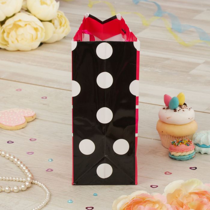 Пакет ламинированный вертикальный "С Днем Рождения, красотка!", Минни Маус, 12 х 15 х 5.5 см