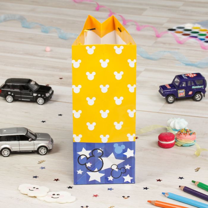 Пакет ламинированный вертикальный "Самому классному в день рождения!", Микки Маус , 18 х 23 х 10 см