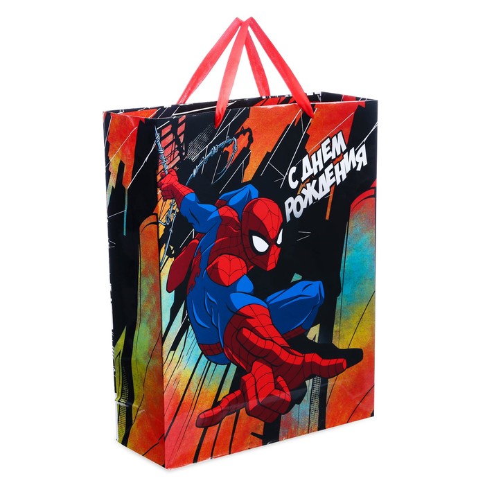 Пакет ламинированный вертикальный "Ты лучший!", Человек-паук, 31 х 40 х 11 см