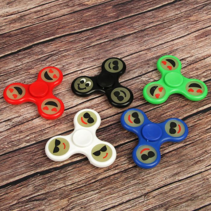 Спиннер-вертушка "Смайл", микс фосфорный