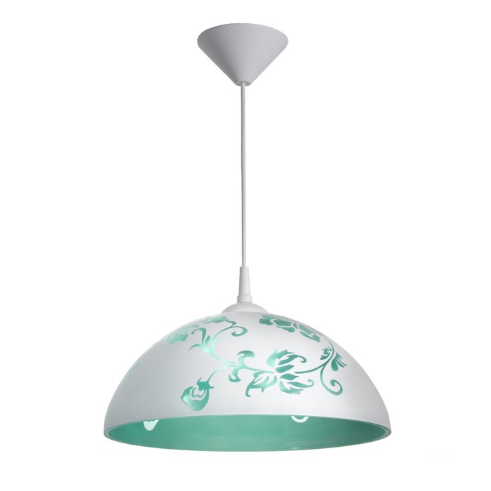 Светильник  Колпак "Рочелл" 1 лампа E27 40Вт белый-зеленый  д.250